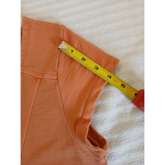 THE TERRITORY AHEAD Womens Dress‎ M  100% Cotton Orange Short Sleeve V-Neck Midi - Picture 14 of 16